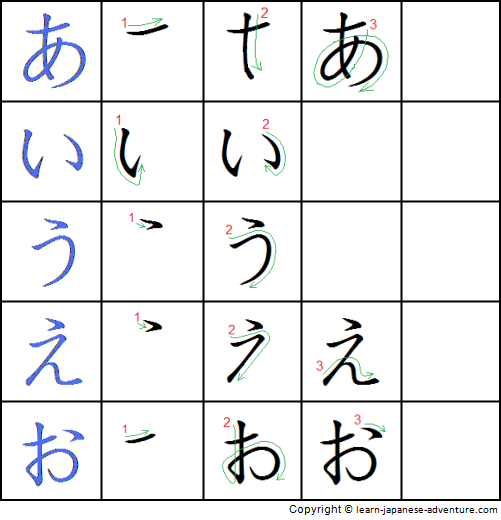 hiragana o kanji in Japanese Write Hiragana